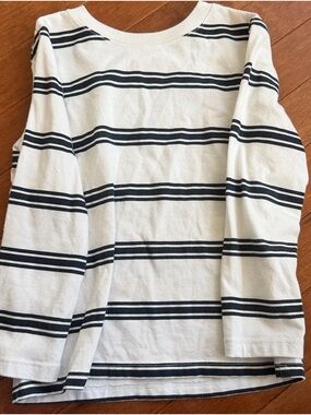 Cat & Jack White and Navy Striped Tee